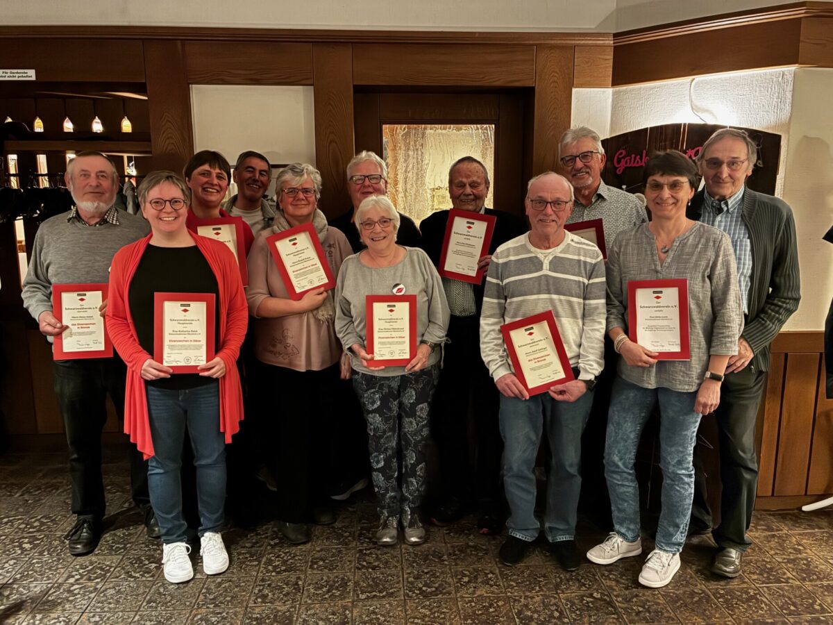 Die geehrten Mitglieder des Schwarzwaldvereins Oberkirch